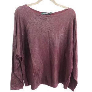 Ralph Lauren Women’s Purple Knit Boatneck Sweater